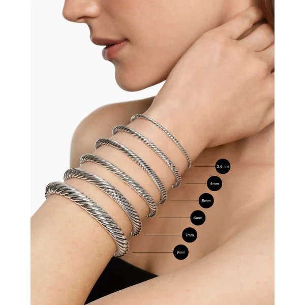 signature twisted-helix detail|David Yurman Cable Flex® Buckle Bracelet in Sterling Silver with 14K Yellow Gold and Diamonds