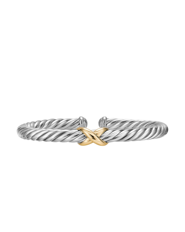 David Yurman Cable Flex® X Bracelet in Sterling Silver with 14K Yellow Gold