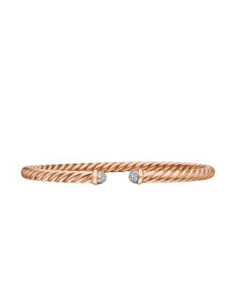 David Yurman Cablespira® Flex Bracelet in 18K Rose Gold with Diamonds