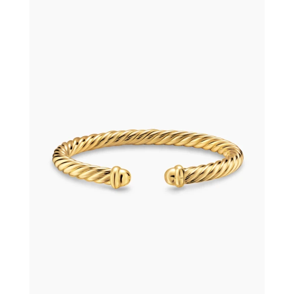 on-model styling shot|David Yurman Cablespira® Flex Bracelet in 18K Yellow Gold