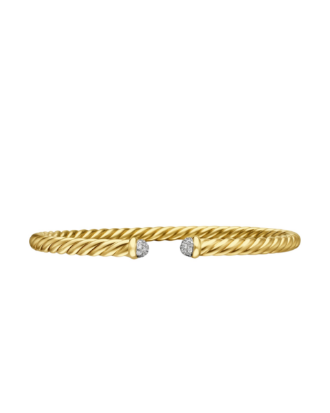 David Yurman Cablespira® Flex Bracelet in 18K Yellow Gold with Diamonds