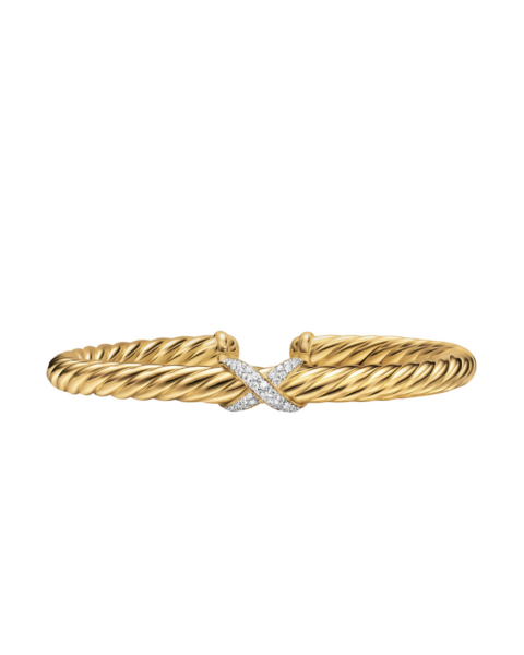 David Yurman Cablespira® Flex X Bracelet in 18K Yellow Gold with Diamonds
