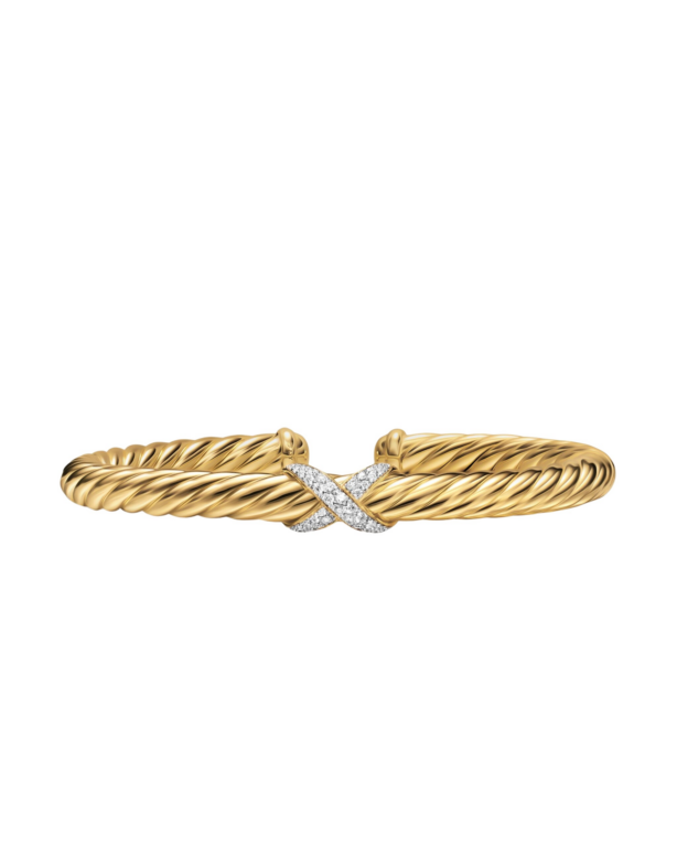 David Yurman Cablespira® Flex X Bracelet in 18K Yellow Gold with Diamonds