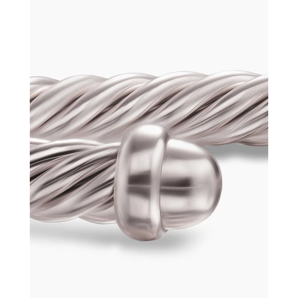 signature twisted-helix detail|David Yurman Classic Cable Bracelet in Sand Aluminum