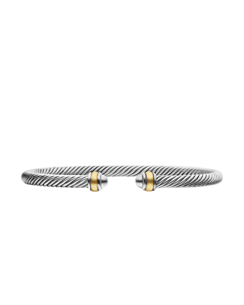 David Yurman Classic Cable Bracelet in Sterling Silver with 18K Yellow Gold