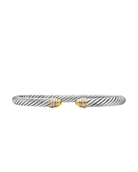 David Yurman Classic Cable Bracelet in Sterling Silver with 18K Yellow Gold