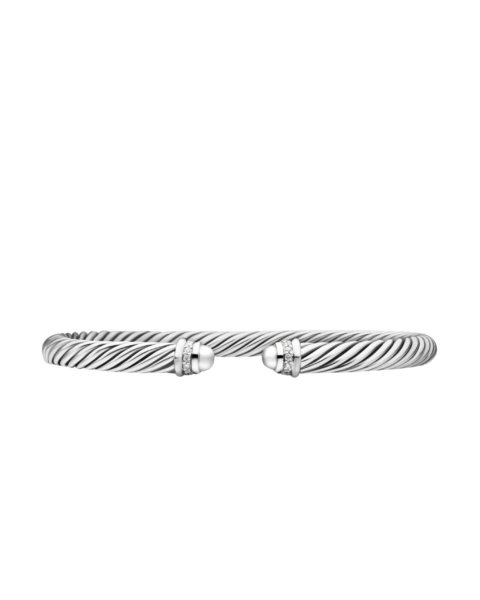 David Yurman Classic Cable Bracelet in Sterling Silver with Diamonds