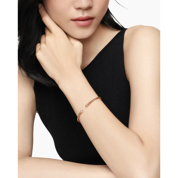 3mm in Pink – front view of authentic Cable Bracelets at Luxury Shoes |David Yurman Classic Cablespira® Bracelet in 18K Rose Gold with Morganite and Diamonds