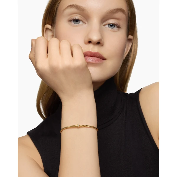 signature twisted-helix detail|David Yurman Classic Cablespira® Station Bracelet in 18K Yellow Gold with Diamonds