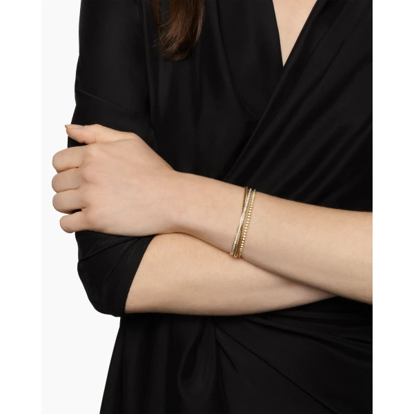 11mm in Gold – front view of authentic Cuff Bracelets at Luxury Shoes |David Yurman Crossover Trio Three Row Cuff Bracelet in 18K Yellow Gold with Diamonds