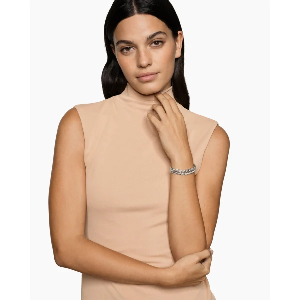 11.5mm in Silver – front view of authentic Chain Bracelets at Luxury Shoes |David Yurman Curb Chain Bracelet in Sterling Silver with Diamonds