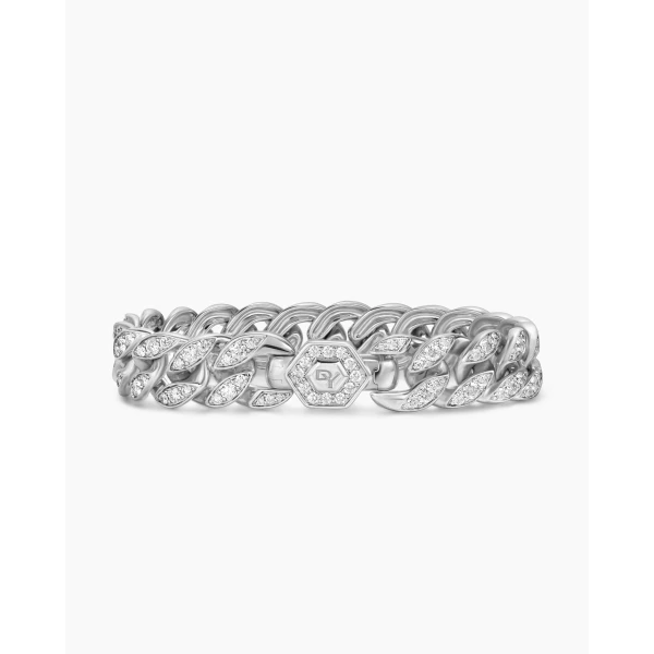 signature twisted-helix detail|David Yurman Curb Chain Bracelet in Sterling Silver with Diamonds