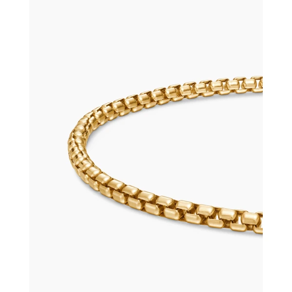 2.7mm – pavé setting and gemstone detail close-up|David Yurman DY Bel Aire Box Chain Bracelet in 18K Yellow Gold