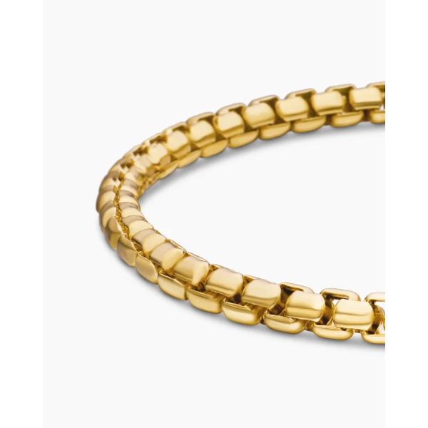 4mm – pavé setting and gemstone detail close-up|David Yurman DY Bel Aire Box Chain Bracelet in 18K Yellow Gold