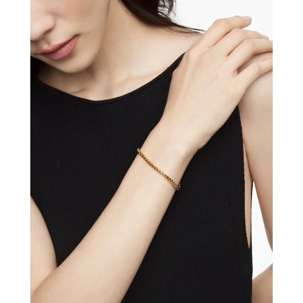 4mm in Gold – clasp and closure mechanism detail|David Yurman DY Bel Aire Box Chain Bracelet in 18K Yellow Gold