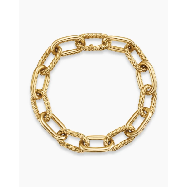 on-model styling shot|David Yurman DY Madison® Chain Bracelet in 18K Yellow Gold