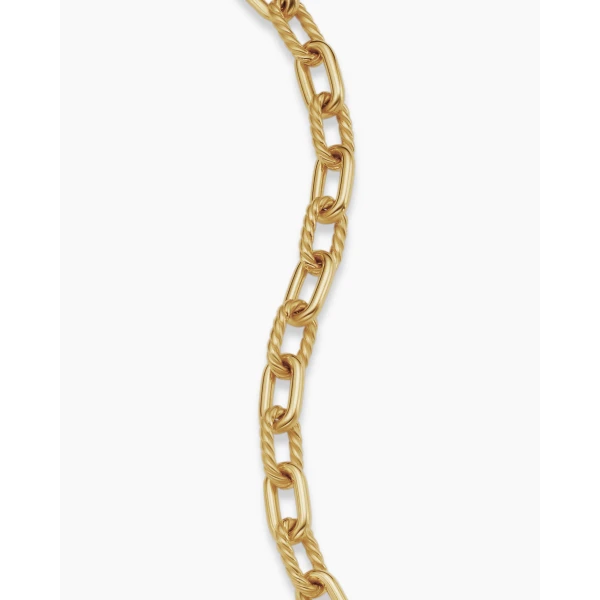6mm – pavé setting and gemstone detail close-up|David Yurman DY Madison® Chain Bracelet in 18K Yellow Gold