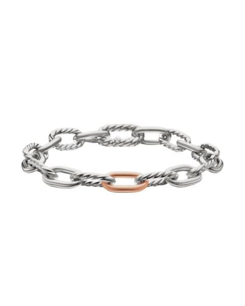 David Yurman DY Madison® Chain Bracelet in Sterling Silver with 18K Rose Gold