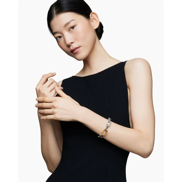 13.5mm in Gold – front view of authentic Chain Bracelets at Luxury Shoes |David Yurman DY Madison® Chain Bracelet in Sterling Silver with 18K Yellow Gold