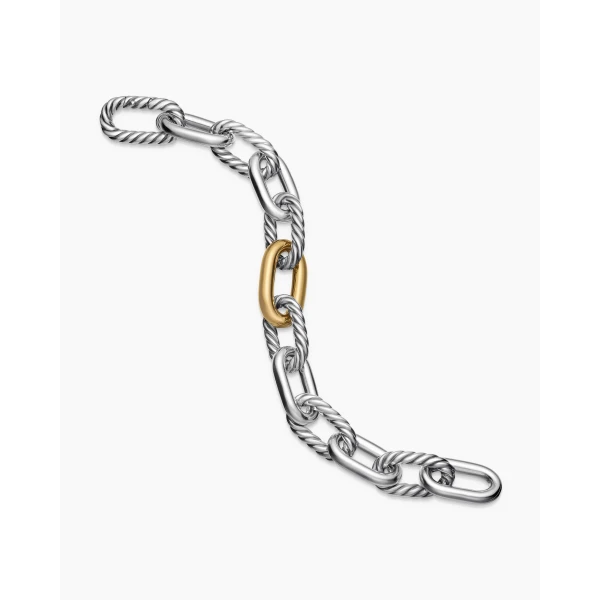 on-model styling shot|David Yurman DY Madison® Chain Bracelet in Sterling Silver with 18K Yellow Gold