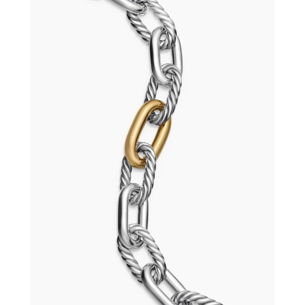 signature twisted-helix detail|David Yurman DY Madison® Chain Bracelet in Sterling Silver with 18K Yellow Gold