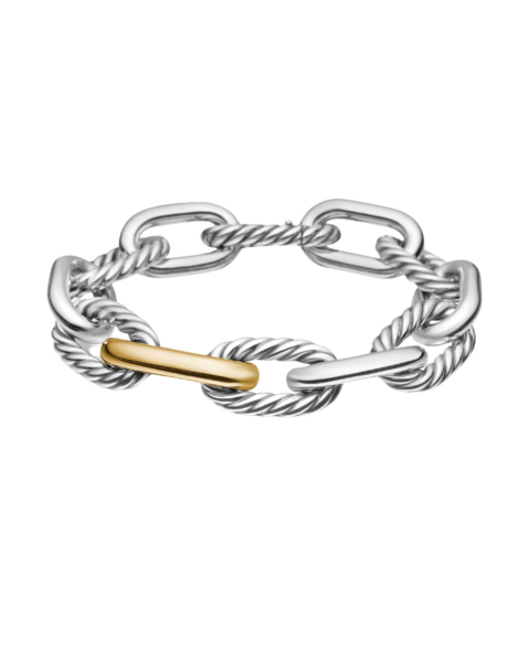 David Yurman DY Madison® Chain Bracelet in Sterling Silver with 18K Yellow Gold