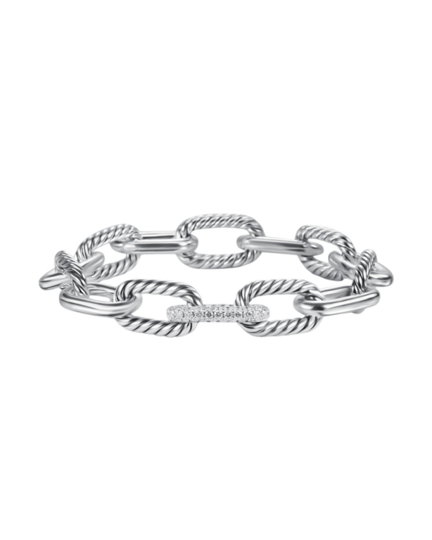 David Yurman DY Madison® Chain Bracelet in Sterling Silver with Diamonds