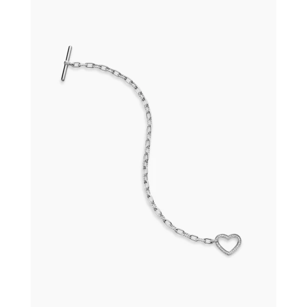 on-model styling shot|David Yurman DY Madison® Heart Toggle Chain Bracelet in Sterling Silver with Diamonds
