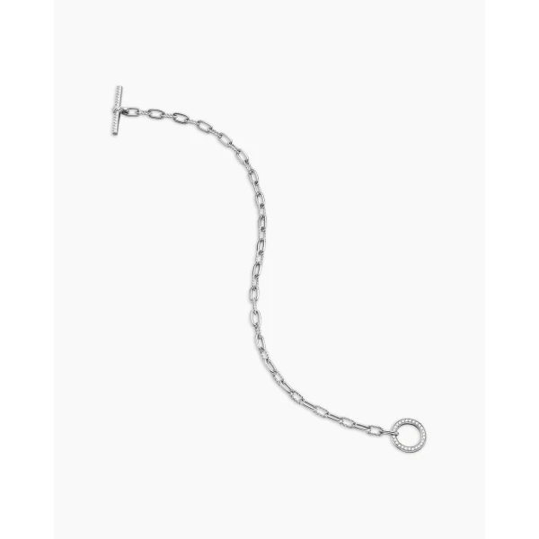 on-model styling shot|David Yurman DY Madison® Pavé Toggle Chain Bracelet in Sterling Silver with Diamonds