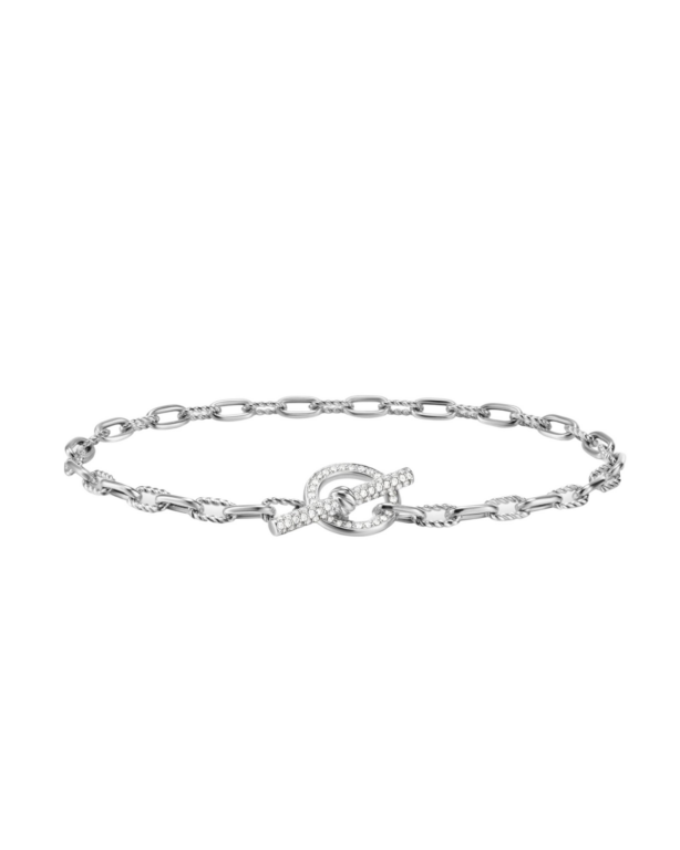 David Yurman DY Madison® Pavé Toggle Chain Bracelet in Sterling Silver with Diamonds