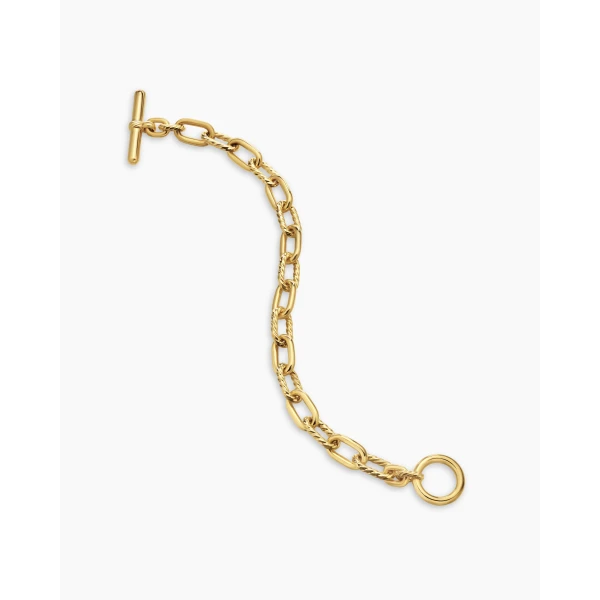 on-model styling shot|David Yurman DY Madison® Toggle Chain Bracelet in 18K Yellow Gold
