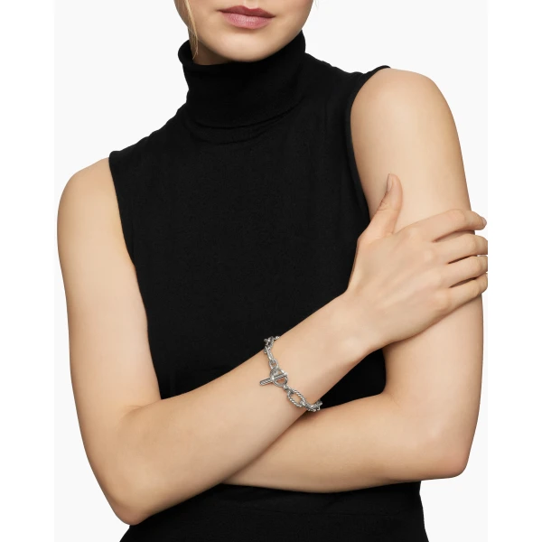 11mm in Silver – front view of authentic Chain Bracelets at Luxury Shoes |David Yurman DY Madison® Toggle Chain Bracelet in Sterling Silver