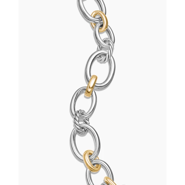 signature twisted-helix detail|David Yurman DY Mercer® Chain Bracelet in Sterling Silver with 18K Yellow Gold and Diamonds