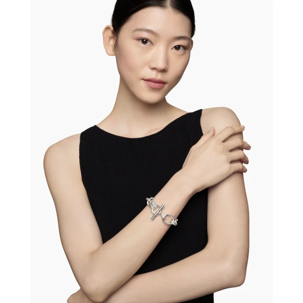 20mm in Silver – front view of authentic Chain Bracelets at Luxury Shoes |David Yurman DY Mercer® Chain Bracelet in Sterling Silver with Diamonds