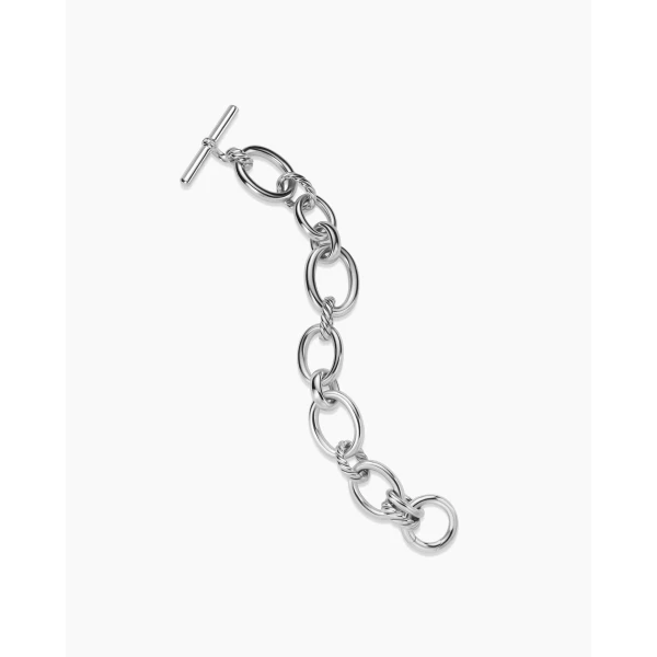 on-model styling shot|David Yurman DY Mercer® Chain Bracelet in Sterling Silver with Diamonds