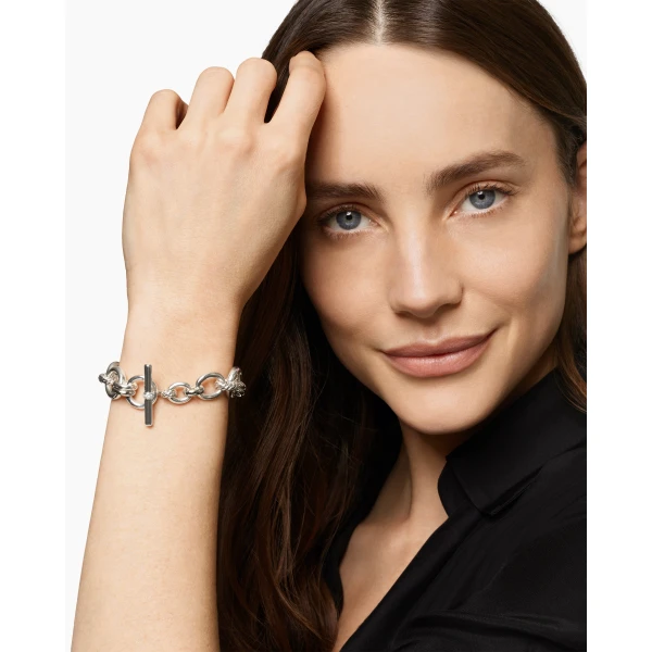 8mm in Silver – front view of authentic Chain Bracelets at Luxury Shoes |David Yurman DY Mercer® Chain Bracelet in Sterling Silver with Diamonds