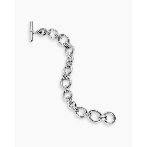 on-model styling shot|David Yurman DY Mercer® Chain Bracelet in Sterling Silver with Diamonds