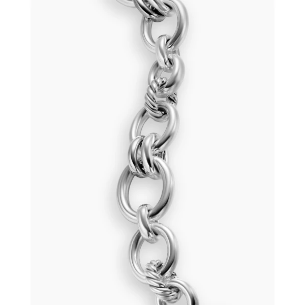signature twisted-helix detail|David Yurman DY Mercer® Chain Bracelet in Sterling Silver with Diamonds