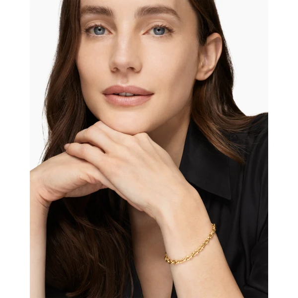 4.5mm in Gold – front view of authentic Chain Bracelets at Luxury Shoes |David Yurman DY Mercer® Petite Chain Bracelet in 18K Yellow Gold