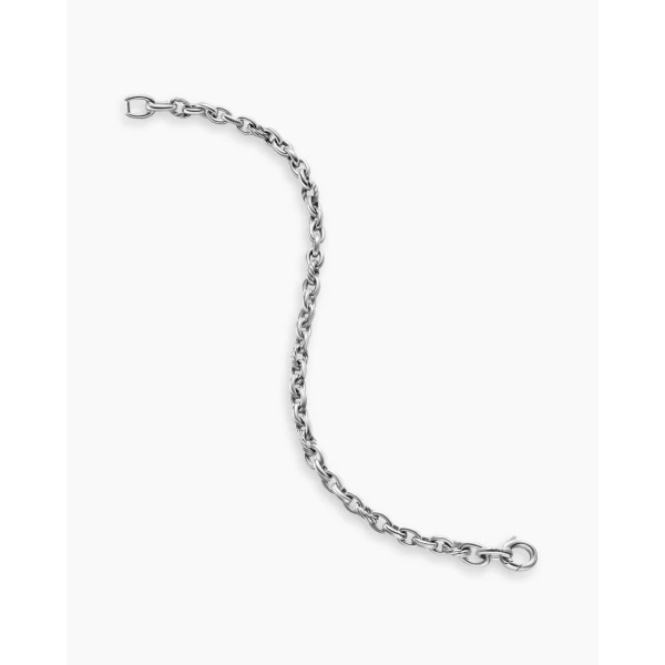 on-model styling shot|David Yurman DY Mercer® Petite Chain Bracelet in Sterling Silver