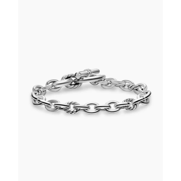 on-model styling shot|David Yurman DY Mercer® Toggle Chain Bracelet in Sterling Silver with Diamonds