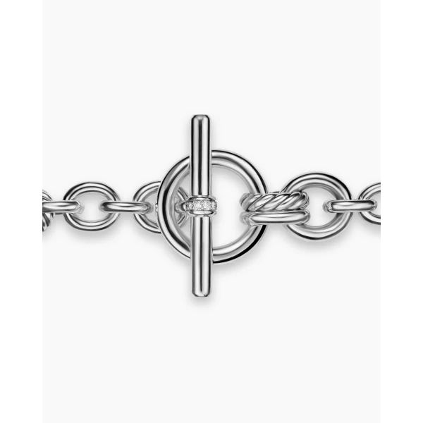 signature twisted-helix detail|David Yurman DY Mercer® Toggle Chain Bracelet in Sterling Silver with Diamonds