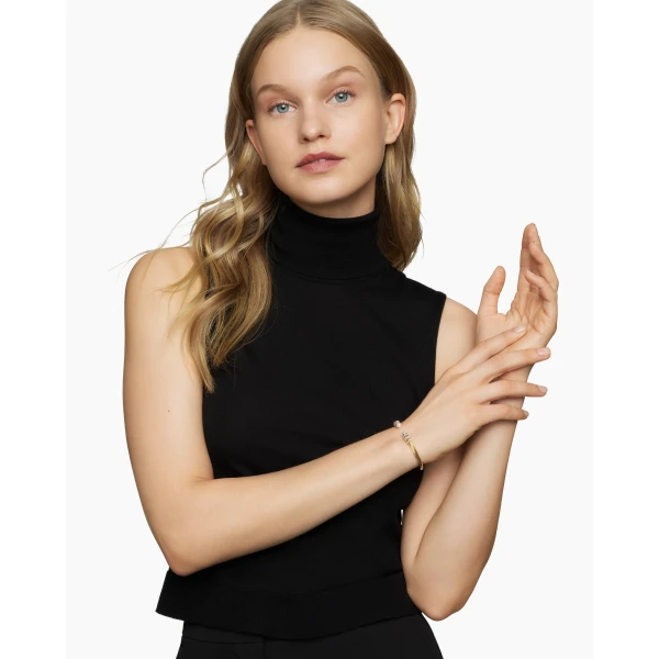 4mm in White – front view of authentic Bracelets at Luxury Shoes |David Yurman Helena Bracelet in 18K Yellow Gold with Pearls and Diamonds