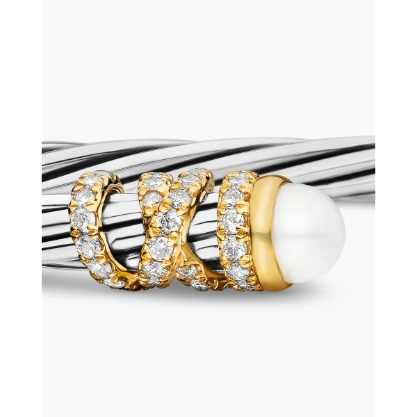 on-model styling shot|David Yurman Helena Bracelet in Sterling Silver with 18K Yellow Gold