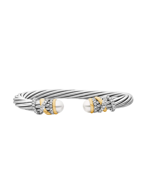 David Yurman Helena Bracelet in Sterling Silver with 18K Yellow Gold