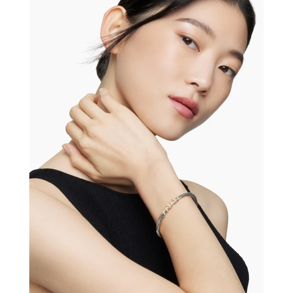 signature twisted-helix detail|David Yurman Helena Center Station Bracelet in Sterling Silver with 18K Yellow Gold and Diamonds