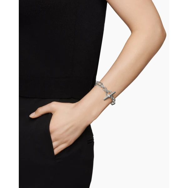 9.8mm in Silver – front view of authentic Chain Bracelets at Luxury Shoes |David Yurman Lexington Chain Bracelet in Sterling Silver with Diamonds