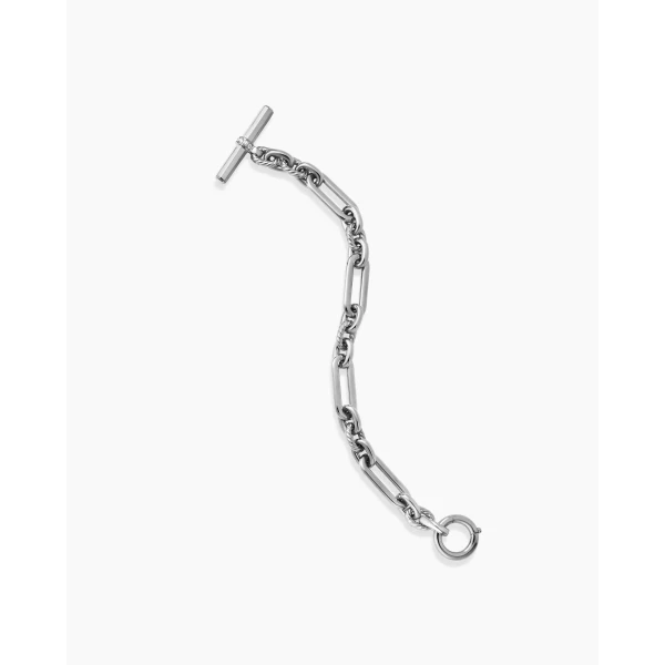 on-model styling shot|David Yurman Lexington Chain Bracelet in Sterling Silver with Diamonds