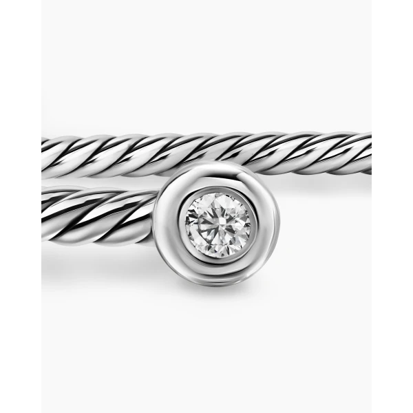 signature twisted-helix detail|David Yurman Micro Cable Flex® Round Bracelet in Sterling Silver with Diamonds