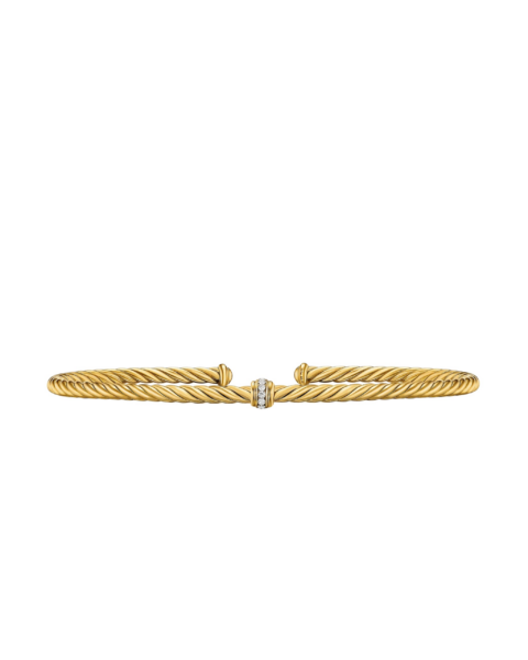 David Yurman Micro Cablespira® Flex Center Station Bracelet in 18K Yellow Gold